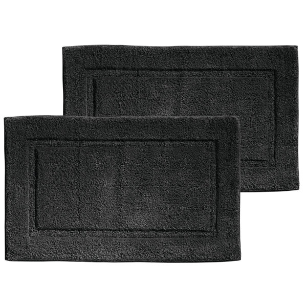 mDesign 100 Cotton Bath Mat, HotelStyle Bathroom Floor Rug, 2 Pack